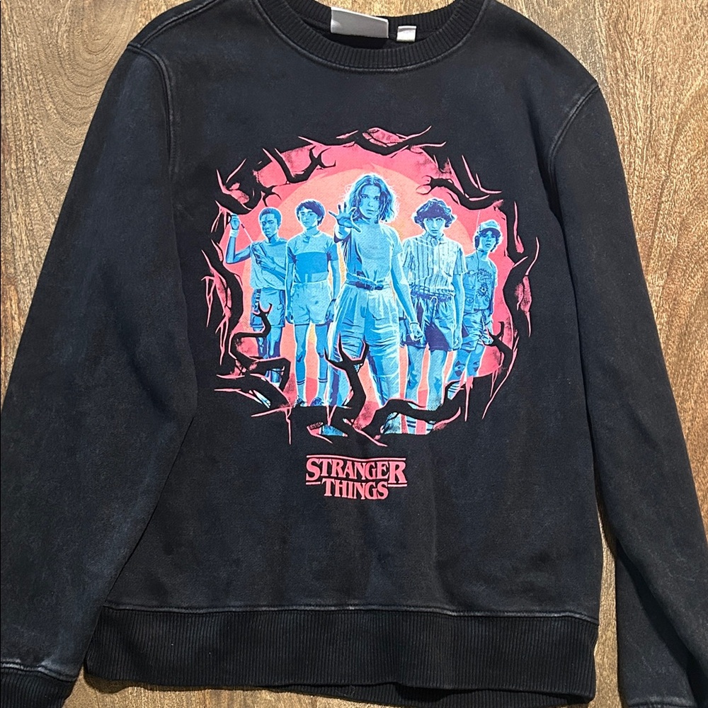 Stranger Things Black Graphic Crewneck Sweatshirt
